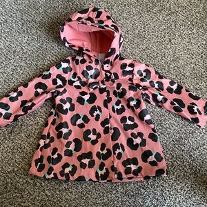 Little Me Rain Coat 18 Months snap Front Leopard Print 
Salmon colored